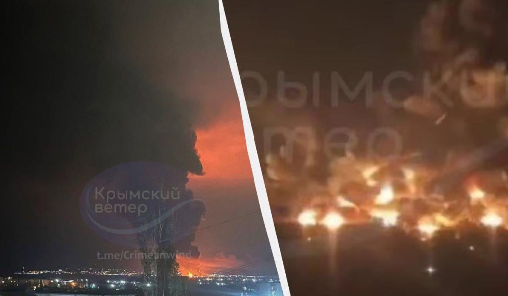 Второй раз за неделю: в Феодосии пылает нефтебаза после атаки дронов
