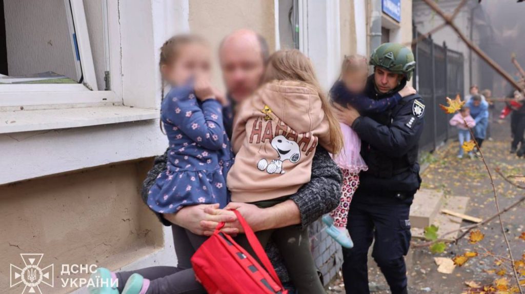 Tiny hands holding tight: children rescued after Russian strike on Kharkiv kindergarten – photos