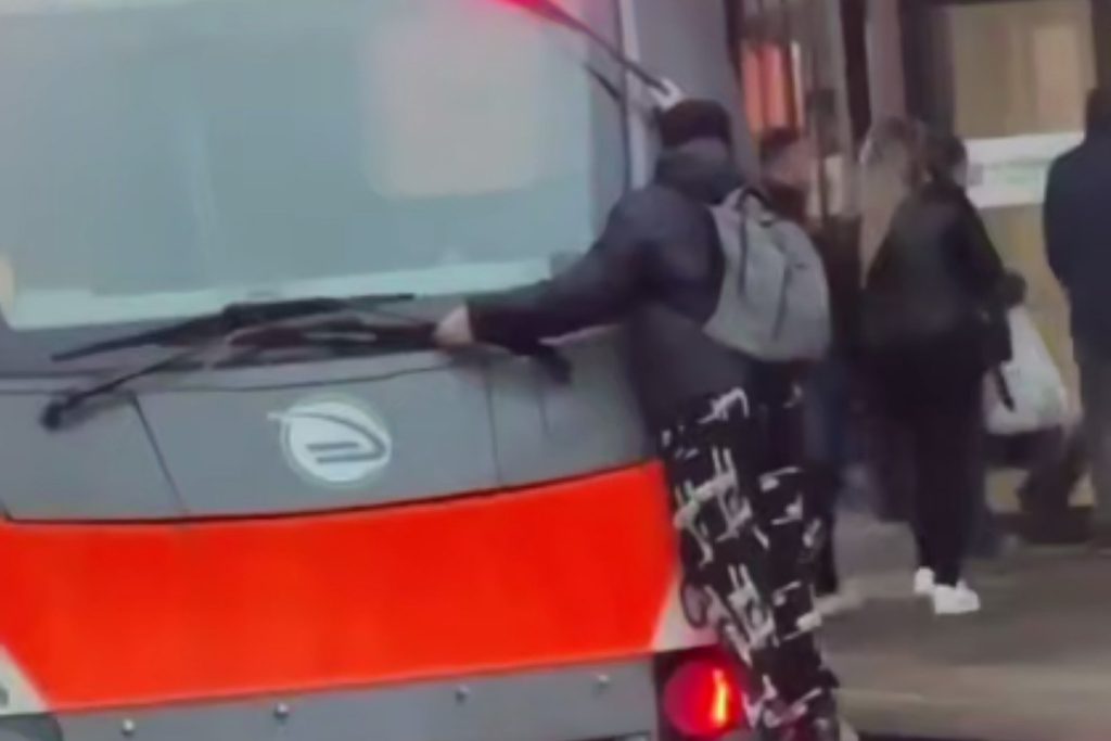 Пассажиры сняли зацепера с поезда и задали трепку