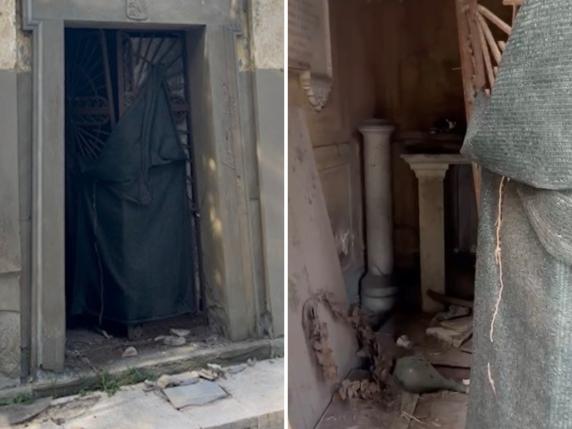Bivacchi e riti tra le tombe ricoperte di rifiuti, escrementi: una cappella devastata al Pincetto