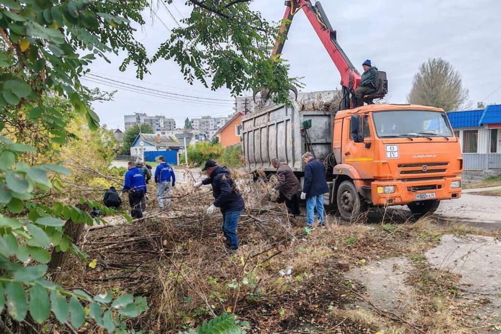 В Курске чиновники администрации Сеймского округа провели субботник на ПЛК