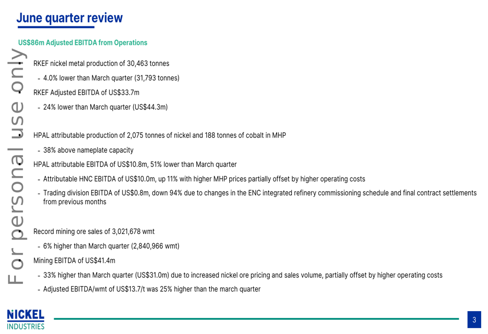 Presentazione del secondo trimestre 2025 di Nickel Mines: La forza del mining compensa il calo RKEF