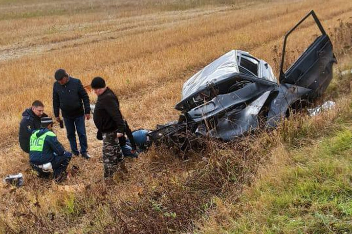 Появилось фото с места смертельного ДТП в Сапожковском районе
