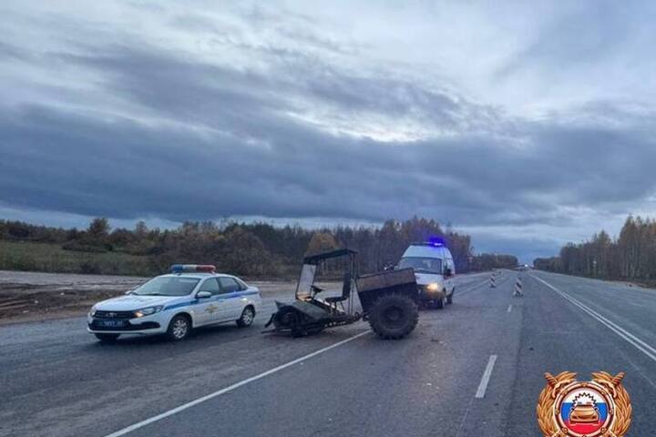 На федеральной трассе в Тверской области болотоход протаранил &#034;Вольво&#034;