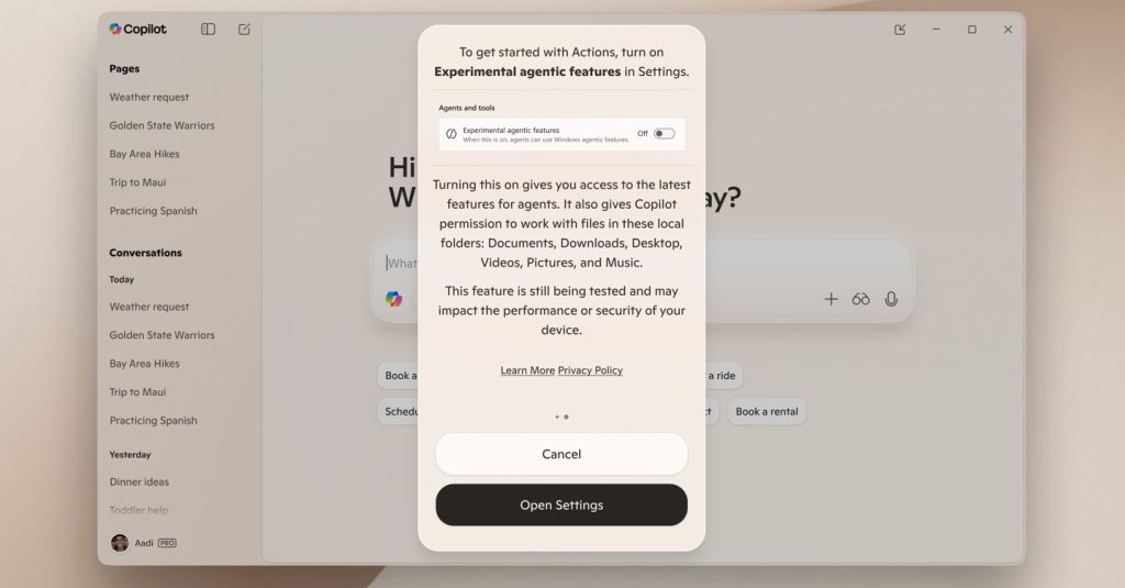 Arriva l’era del pc “agente”: il nuovo Windows 11 parla, vede e agisce