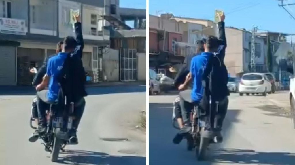 Adana&#039;da akıllara durgunluk veren görüntü! Serum takılı halde motosikletle yolculuk yaptı