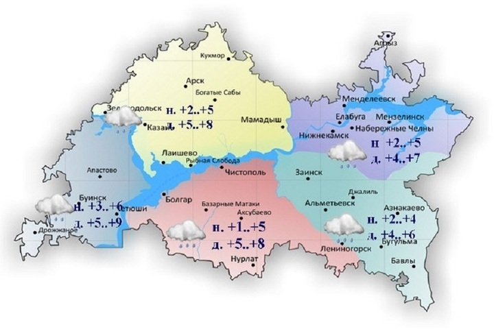 Синоптики обещают пасмурную погоду и дожди в Татарстане 23 октября