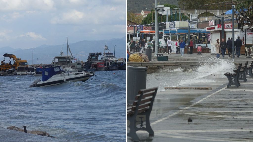 Balıkesir&#039;i fırtına vurdu! Bir tekne battı, iş yerleri zarar gördü