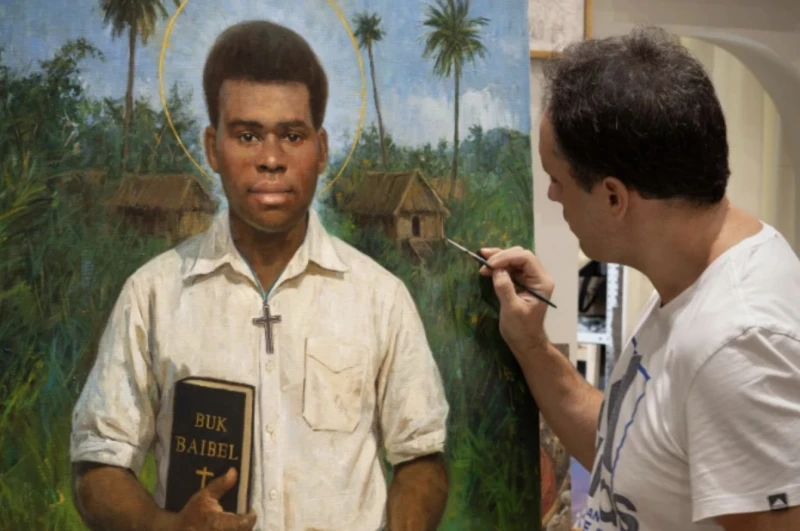 Il Ritratto di San Peter To Rot: Un&#039;Opera d&#039;Arte che Trasmette la Serenità di un Martire