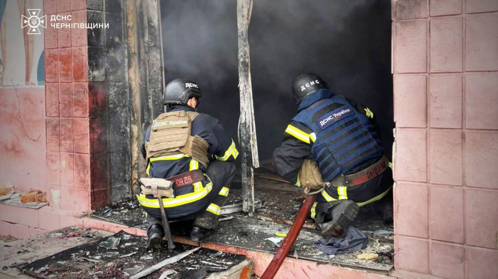 Russian drone hits shop in Chernihiv Oblast, killing one person and injuring another – photos
