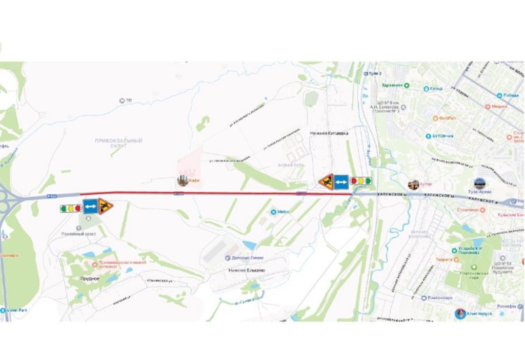 В Туле из-за ремонта Калужского шоссе движение изменится на неделю