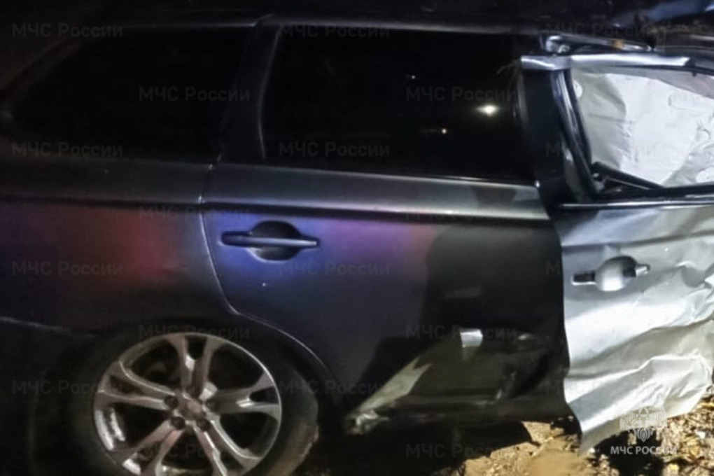 Под Тарусой в полночь Mitsubishi  оказался в кювете