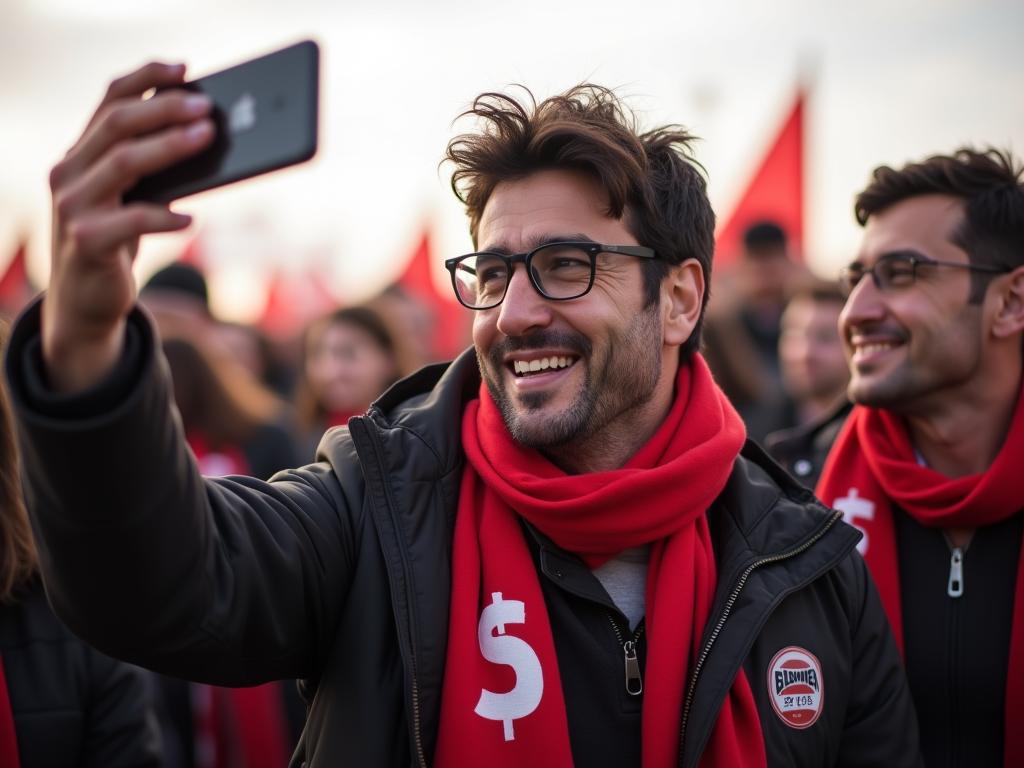 Giuseppe Conte partecipa a manifestazione per la pace a Gaza e invia selfie con studenti Unical a Flotilla