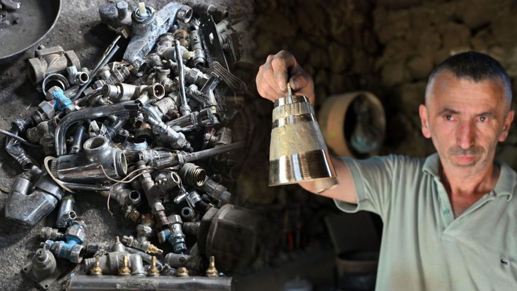 Gümüşhane&#039;de üretiliyor, Avrupa&#039;ya satılıyor! Hurda musluklar zile dönüştü