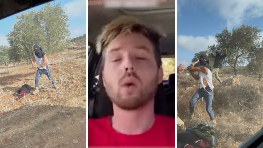 İsrailli yerleşimcinin zeytin hasadı yapan Filistinlilere saldırmasına tepki yağdı!