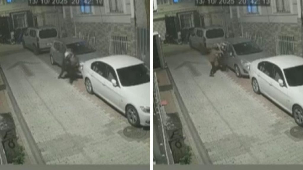 İstanbul&#039;da akılalmaz görüntü! Kendisine vuran kadını döverek yerde sürükledi