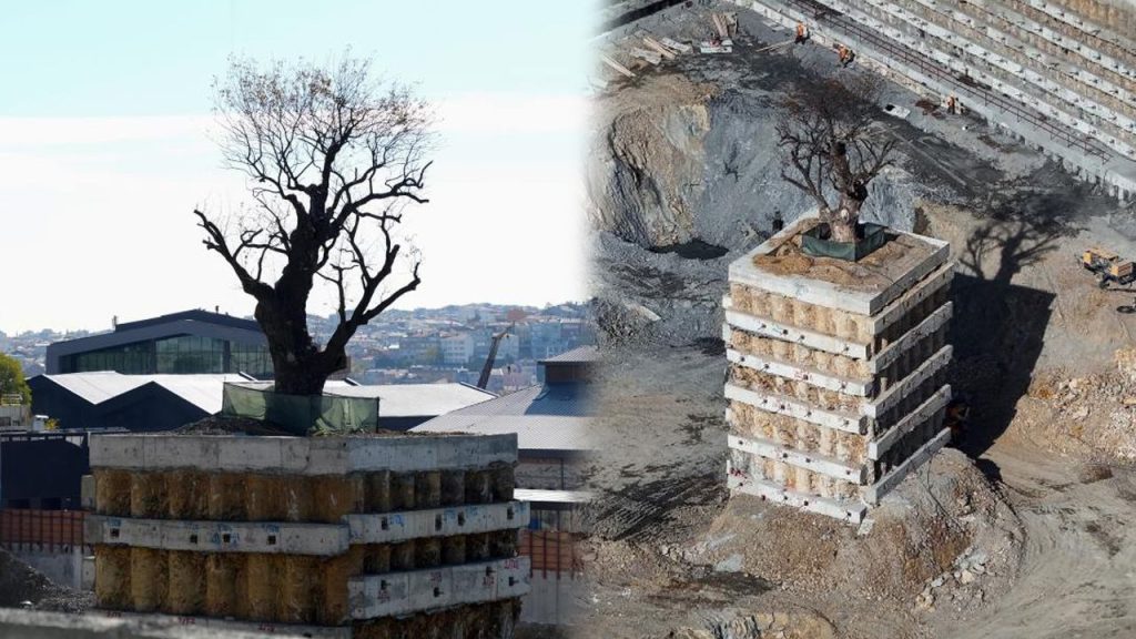 İstanbul&#039;da merak uyandıran görüntü! Milyarlık projede tek o kurtuldu