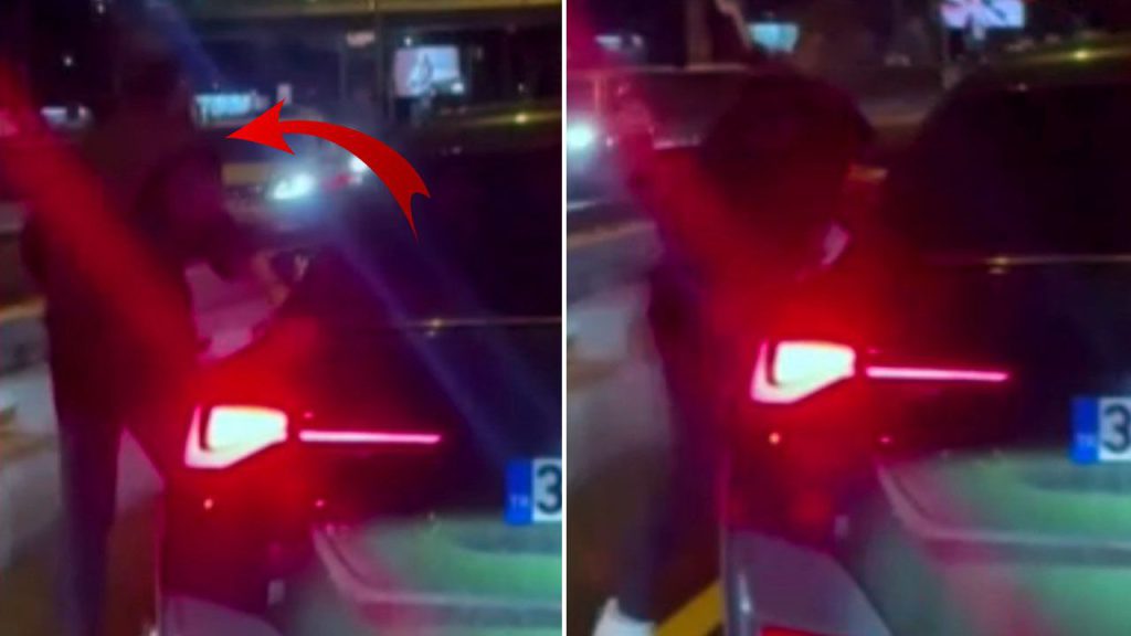 İstanbul&#039;un göbeğinde kadın sürücüyü darbetti! Korkunç anlar kamerada