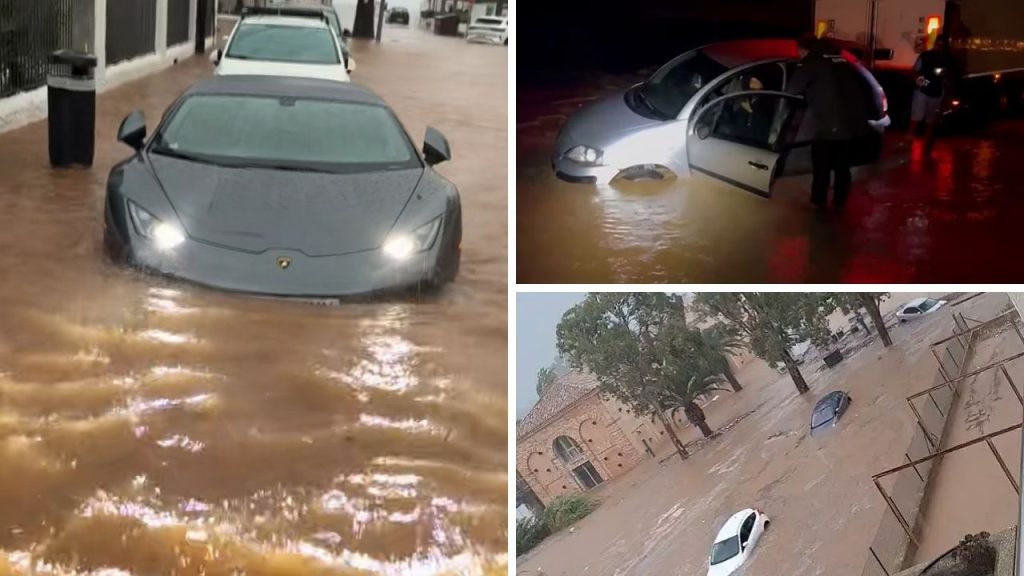Lüks arabalar sele kapıldı! İspanya’yı vuran fırtına ülkeyi felç etti
