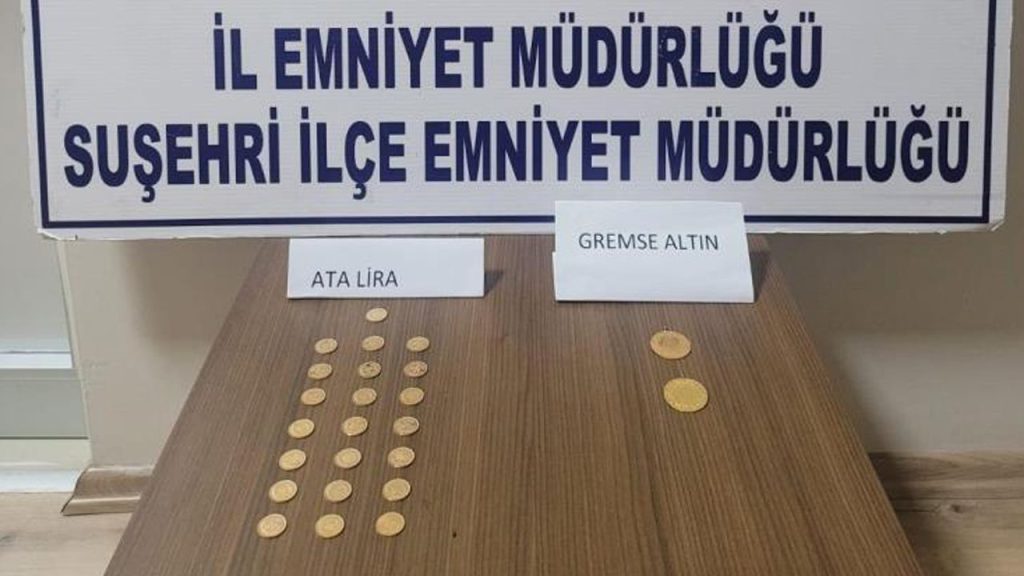 Piyasa değeri 1 milyon lira! Sahte 22 adet ata lira ve 2 adet gremse ele geçirildi