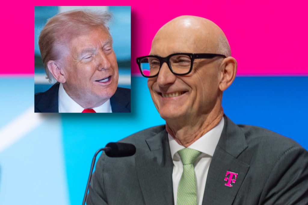 Lobeshymne, Spende, Unterordnung: Telekom-Boss auf Kuschelkurs mit Trump