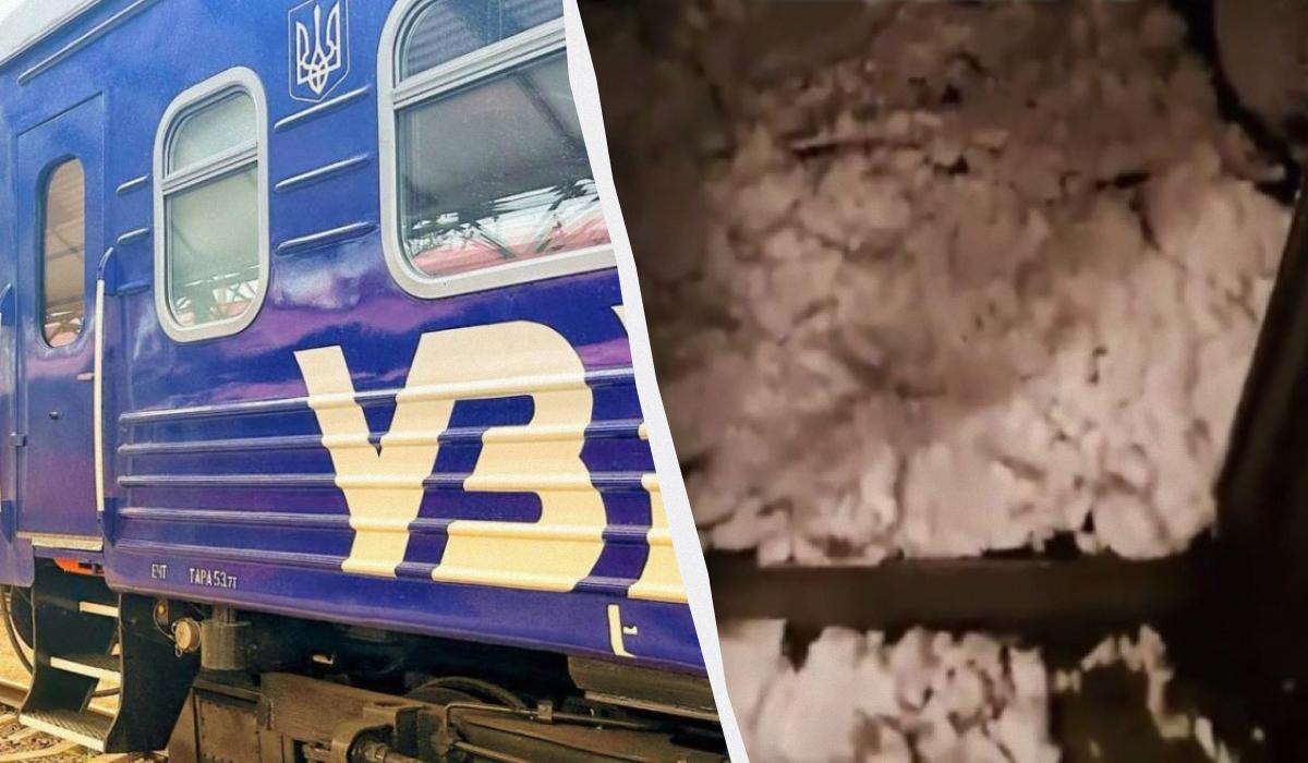 Treno suburbano a Uzhhorod: neve all'interno crea disagi ai passeggeri