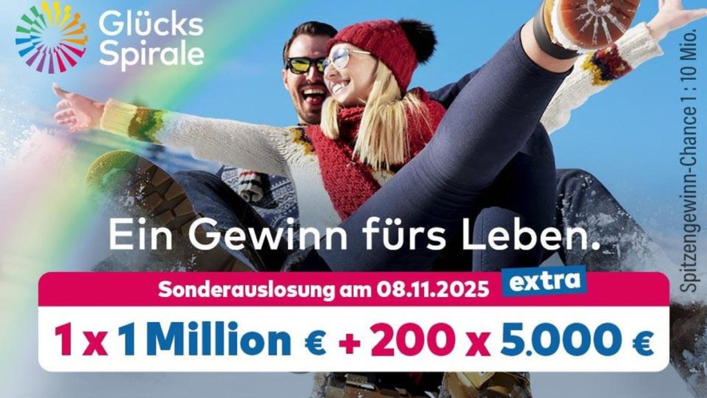 Vinci fino a un Milione di Euro con la GlücksSpirale il 8 Novembre