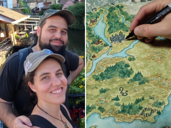 Da dipendenti in albergo a illustratori di successo: la storia di una coppia che ha trasformato il proprio hobby in una carriera lavorativa creando mappe per libri e videogiochi di fama internazionale come Warhammer, grazie alla loro fantasia e precisione, senza temere l&#039;avanzare dell&#039;intelligenza artificiale nel settore. 
Fonte: Corriere della Sera https://www.corriere.it/