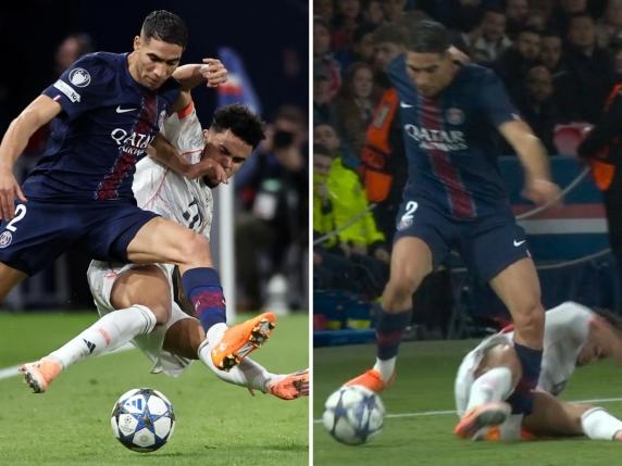 Hakimi infortunio choc: Luis Diaz lo stende, la caviglia fa impressione