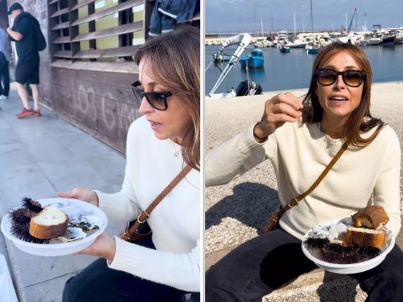 Denuncia contro Benedetta Parodi per consumo di ricci di mare per strada a Bari