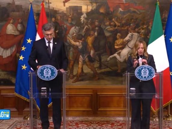 Meloni e Plenkovic si incontrano per un punto stampa trasmesso in diretta video
