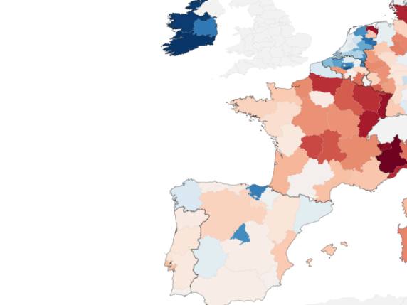 Declino del Pil pro capite in Italia: la mappa europea dal 1995 al 2023