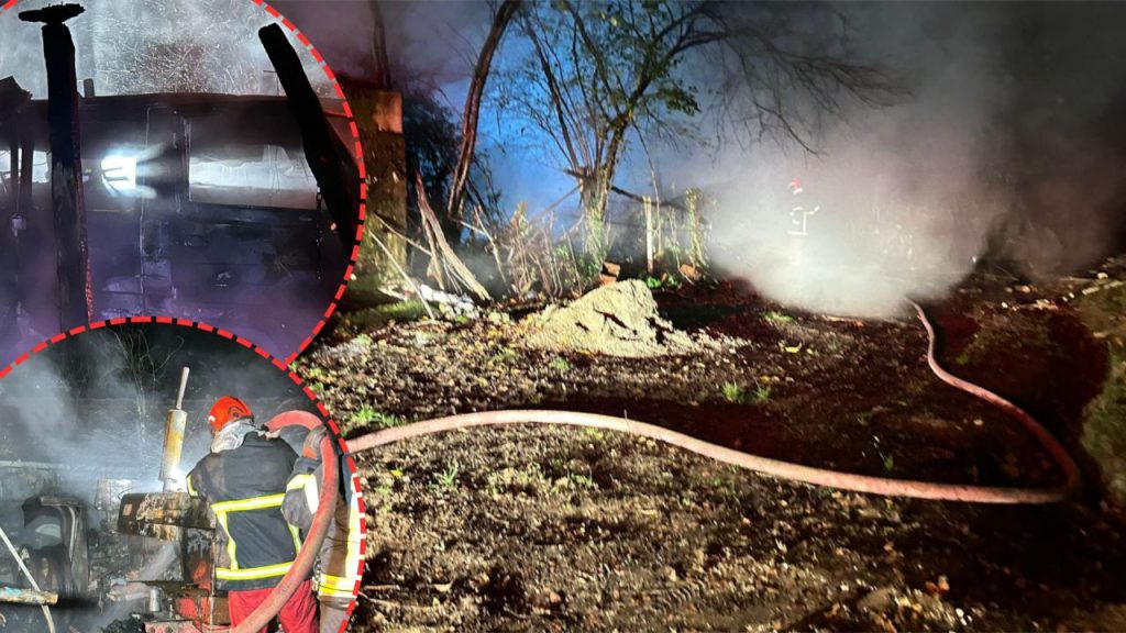 Fulmine a Bartın: incendio in un garage, trattore e camion in fiamme