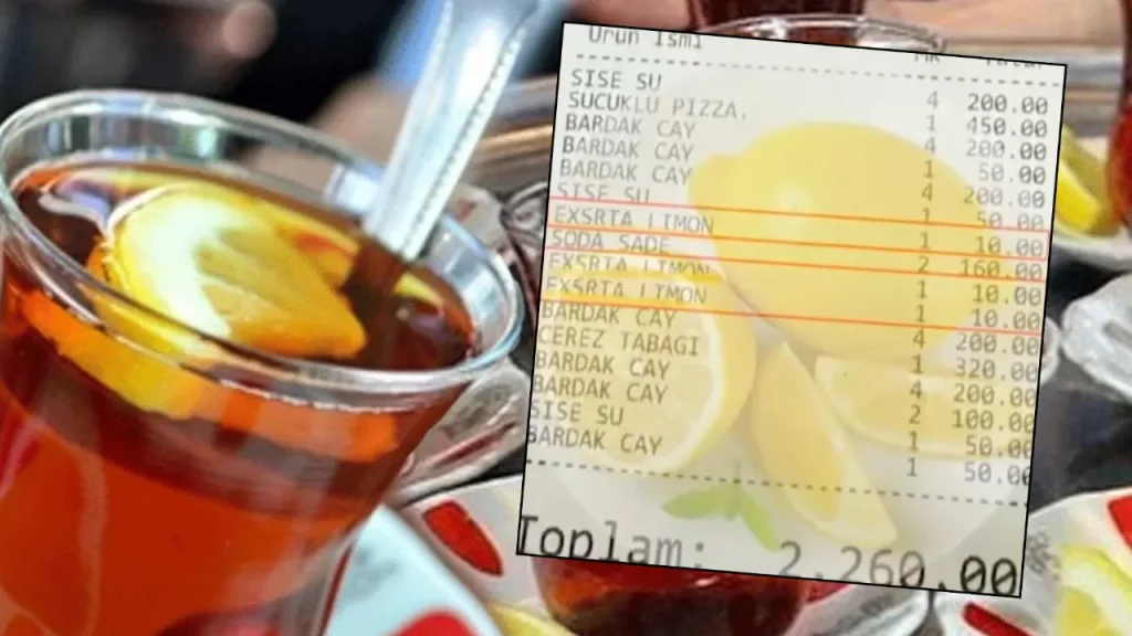 Azienda multata di 37.992 TL per 12 violazioni amministrative sul prezzo del limone con il tè