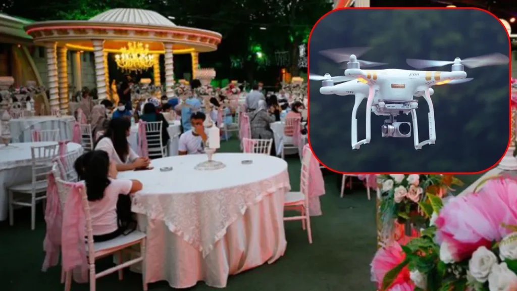 Violenza inaspettata in un matrimonio indiano: un uomo accoltellato e il sospettato inseguito da un drone