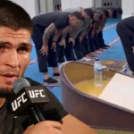 Khabib Nurmagomedov, ex campione UFC, guida la preghiera della sua comunità dopo il ritiro dalla carriera