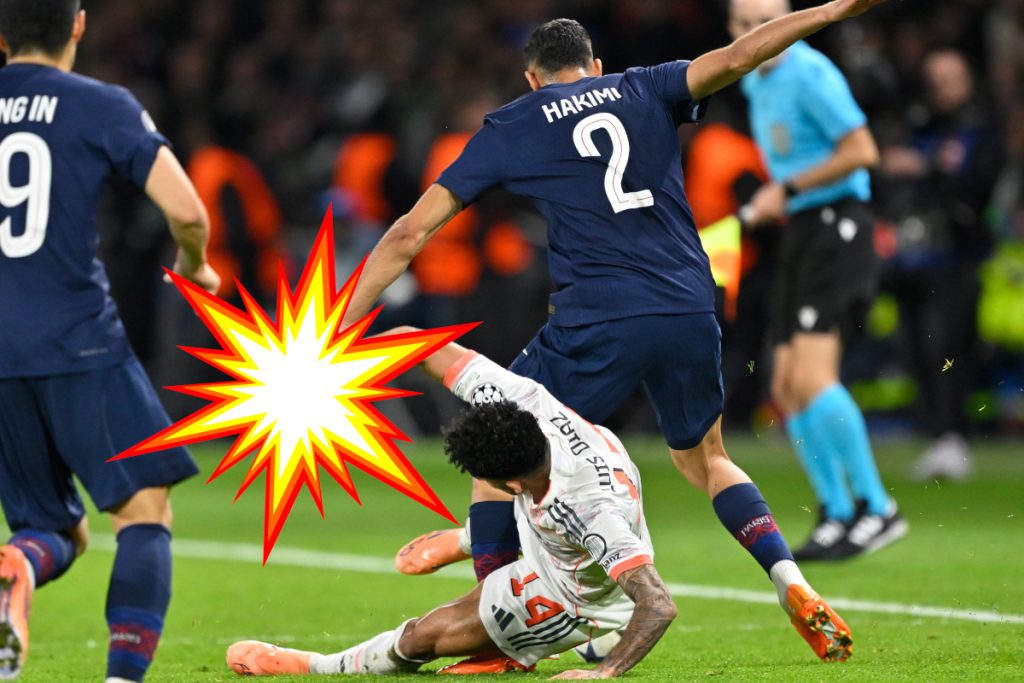 Minaccia al calciatore Diaz dopo un tackle controverso nella partita tra Bayern e PSG