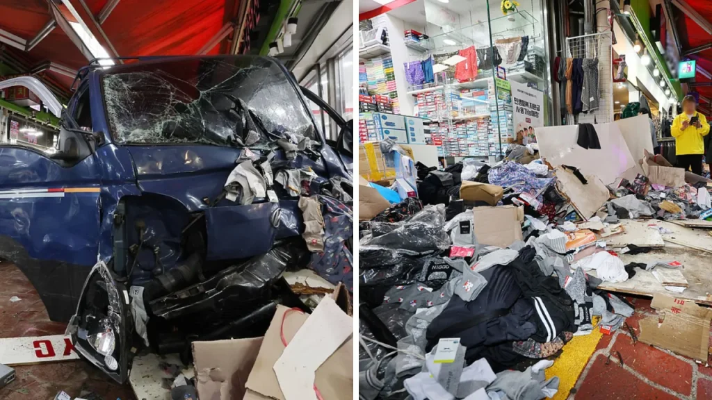 Incidente mortale in Corea del Sud: un pick-up si schianta contro un negozio, 2 morti e 18 feriti