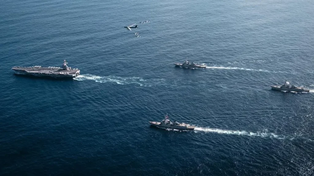 USS Gerald R. Ford, la più grande portaerei, entra nel Mar dei Caraibi per l&#039;Operazione Southern Smoke