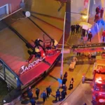 Incidente in edificio studentesco: giovane cade dal secondo piano e finisce in tenda di bar a Eskişehir