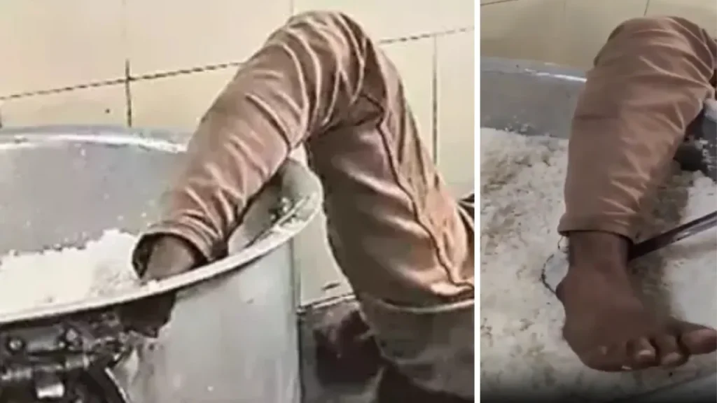 Guardiano di dormitorio in India licenziato dopo aver messo il piede in una pentola di riso mentre dormiva