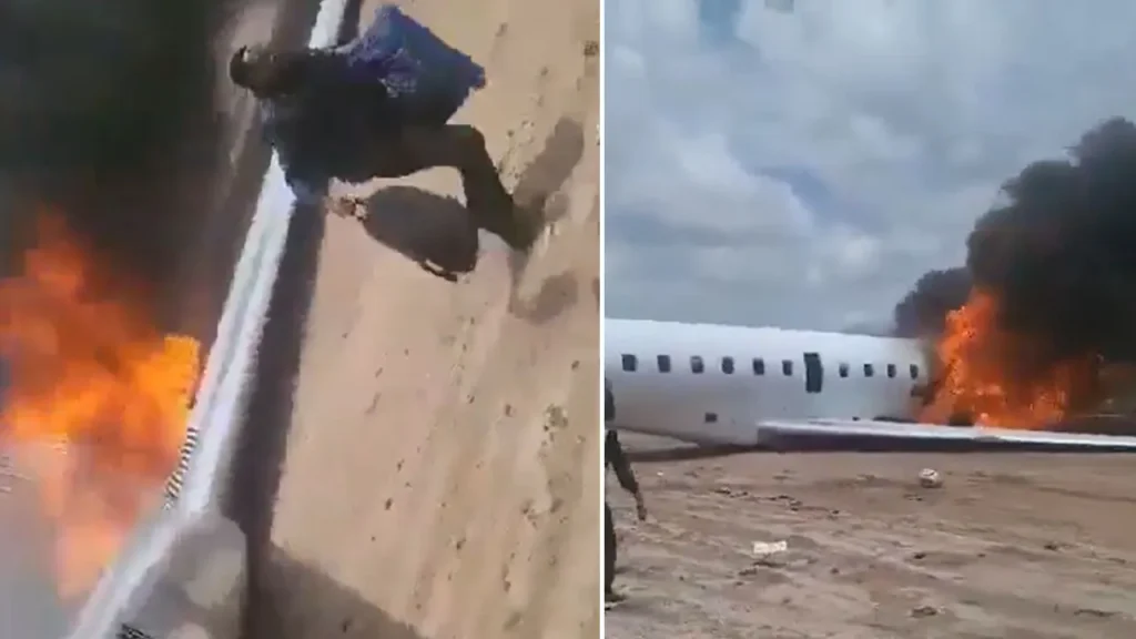 Aereo del ministro delle miniere del Congo esce dal binario, prende fuoco ma passeggeri salvati senza ferite